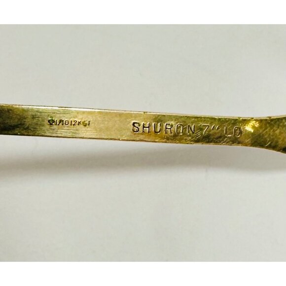 Shuron Vintage Mens Hornrim Glasses Gold Metal Frame Tortoise Trim Leather Case - Picture 11 of 16